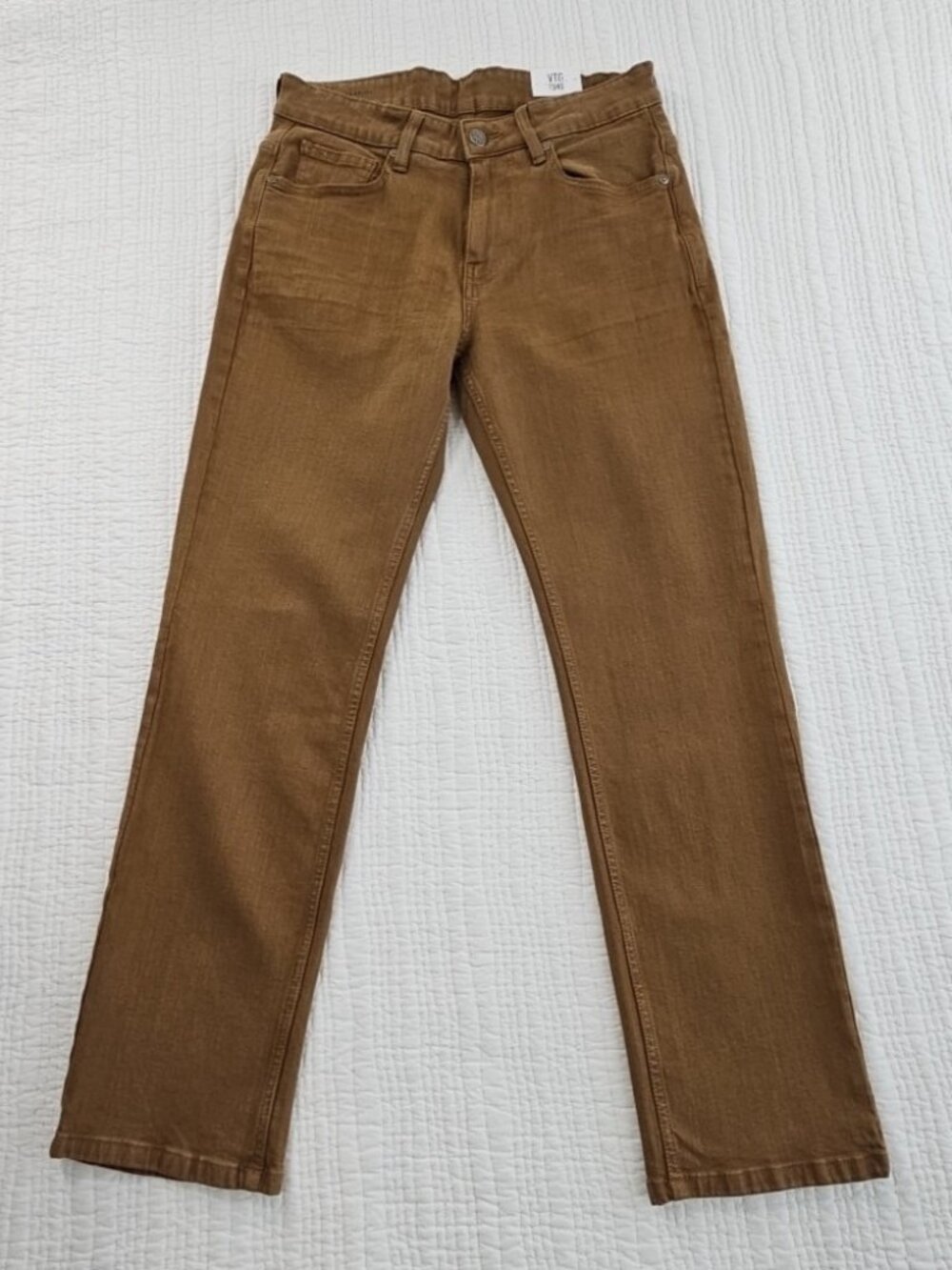 VTG‎ 1946 Soft Comfort Jeans Men's 30x30 Brown Slim Straight Fit NEW Luxury NWT